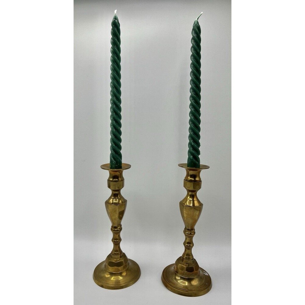 Baldwin Solid Brass Candlesticks Pair Colonial Williamsburg Style Victorian